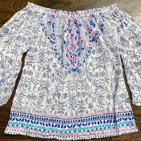 Lilly Pulitzer Nevie Top Resort White Time To Shine - Picture 4 of 10